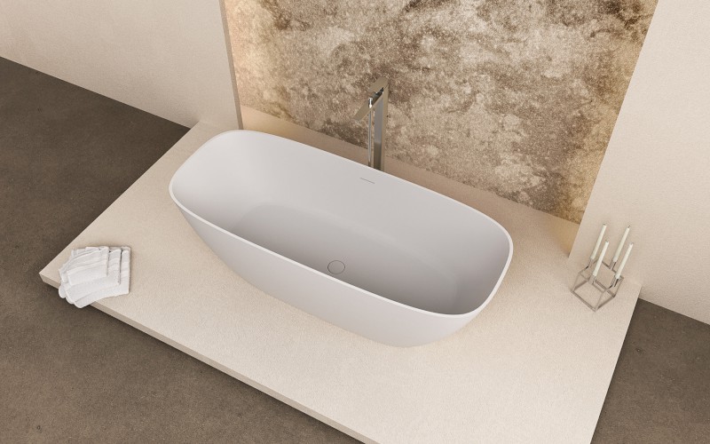 MEDINA volně stojící vana, solid surface, 165x70x52cm, bílá mat 92430