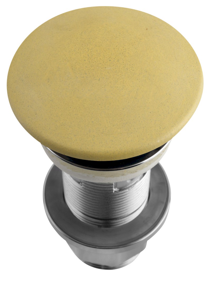 Umyvadlová výpust 5/4“, click-clack, betonová zátka, 10-80mm, žlutá mat FG922