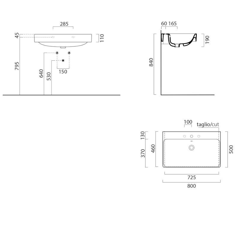 SAND keramické umyvadlo 80x50 cm, bílá ExtraGlaze 9022111
