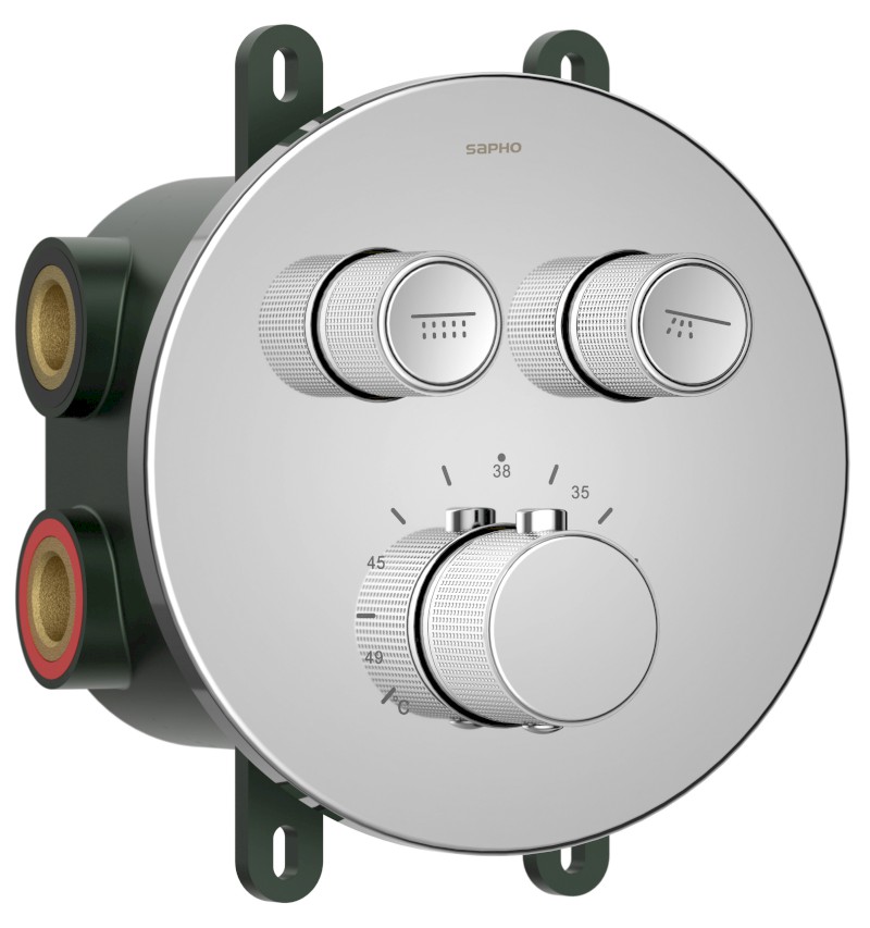 SMART SELECT podomítková sprchová termostatická baterie, box, 2 výstupy, chrom RP032