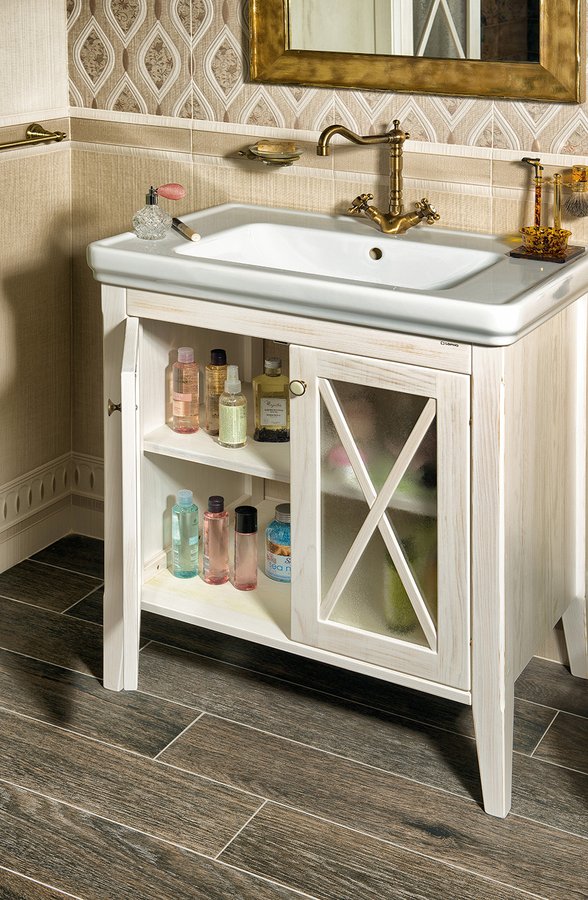 CROSS umyvadlová skříňka 55x81x43cm, starobílá CR260