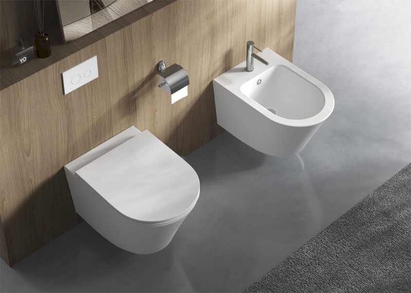 PACO SHORT závěsná WC mísa, Rimless, 36x47,5cm, bílá PZ1012SH