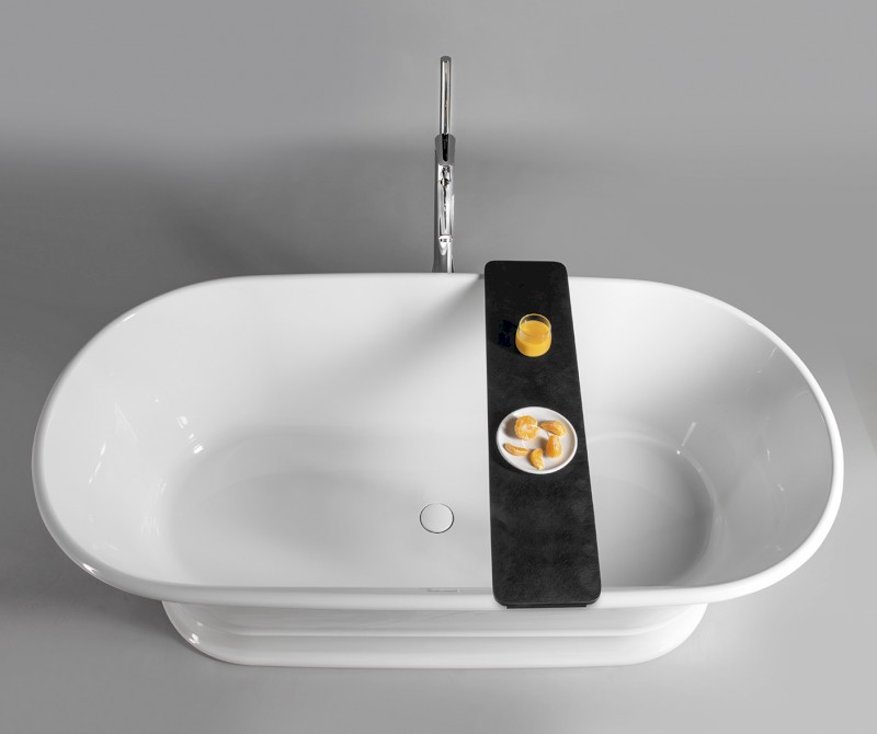 DELONIX polička na vanu, 86x20 cm, černá 73313