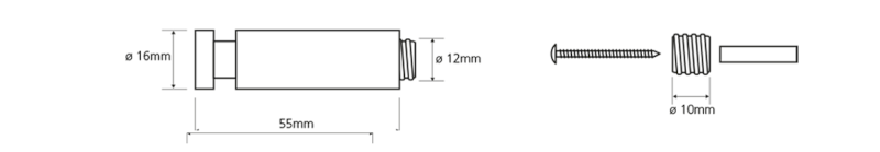 X-STEEL háček 55mm, nerez mat XS203