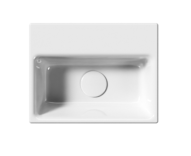 NUBES keramické umývátko 36x28cm, bez otvoru, bílá ExtraGlaze 9638011