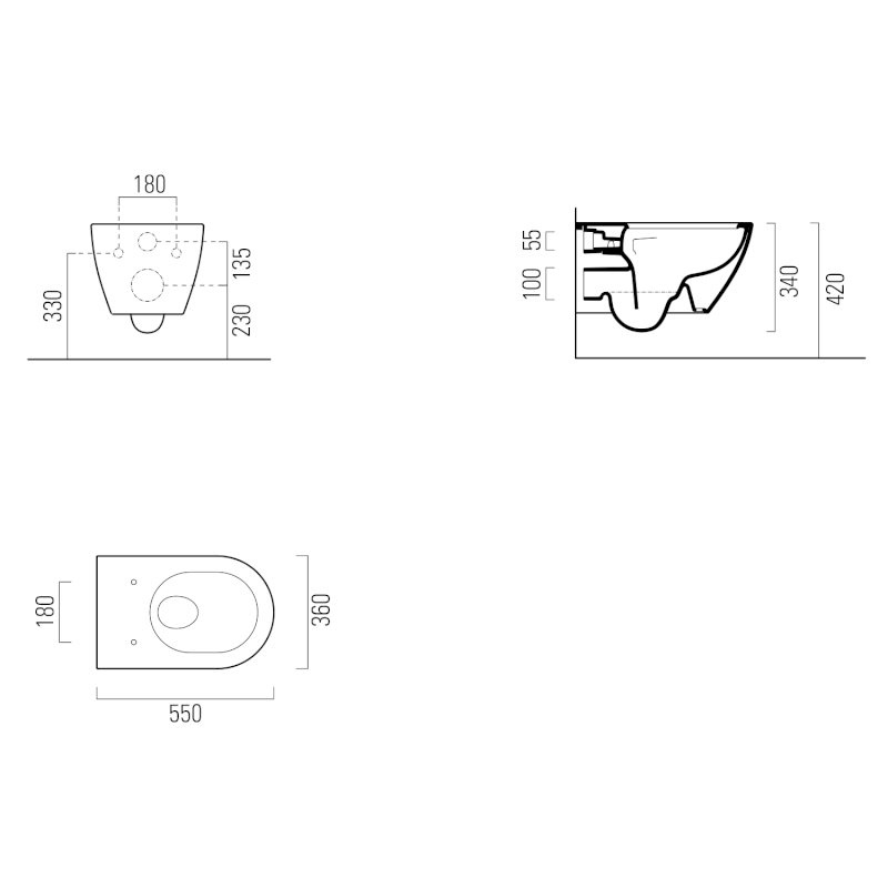 PURA ECO závěsná WC mísa, Swirlflush, 36x55cm, bílá ExtraGlaze 880711