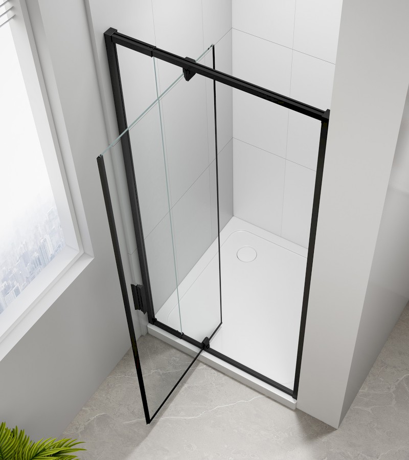 EASY BLACK sprchové dveře otočné 760-900mm, čiré sklo EL1615B