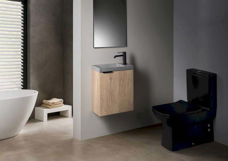 AGOS betonové umývátko 40x22cm, levé/pravé, šedá pololesk AS40017