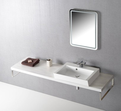 AVICE deska pod umyvadlo 180x50cm, tl.5cm, dub starobílý AV185