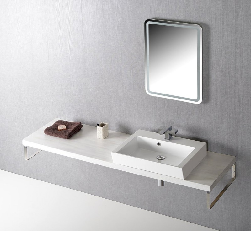 AVICE deska pod umyvadlo 180x50cm, tl.5cm, dub starobílý AV185