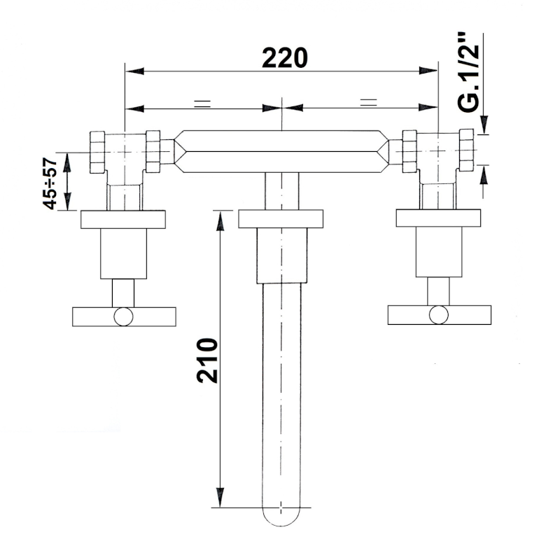 AXIA podomítková tříprvková umyvadlová baterie, chrom 552 AXIA