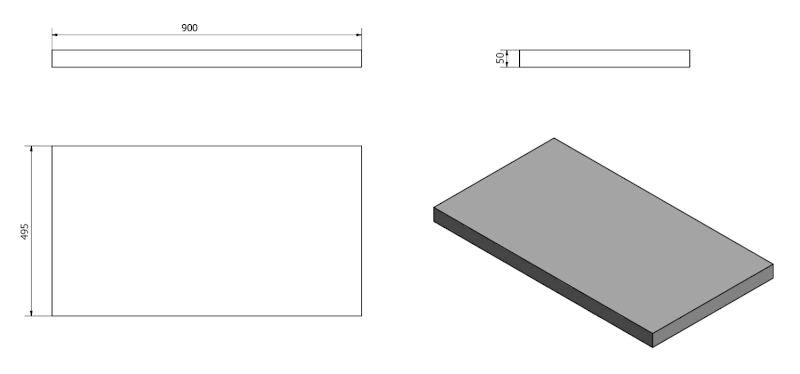 AVICE deska pod umyvadlo 90x50cm, tl.5cm, aquamarine AV096