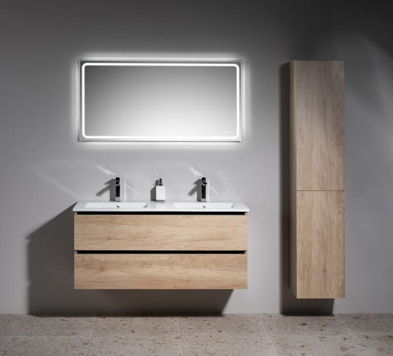 EZARA dvojumyvadlová skříňka 120x55x46cm, bílá lesk EZ121-3030