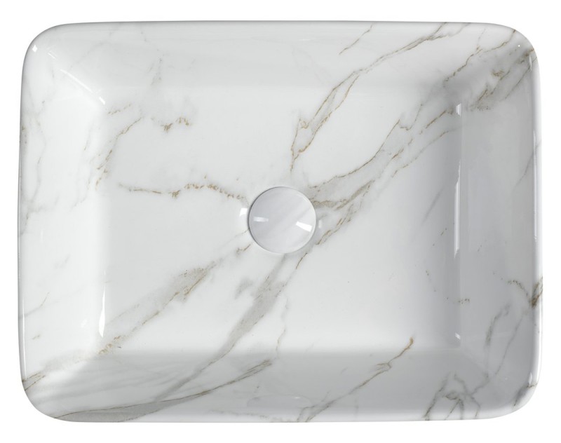 DALMA keramické umyvadlo na desku, 48x38 cm, carrara MM517
