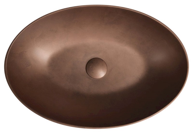 FORMIGO betonové umyvadlo na desku, 60x40cm, měď mat FG220
