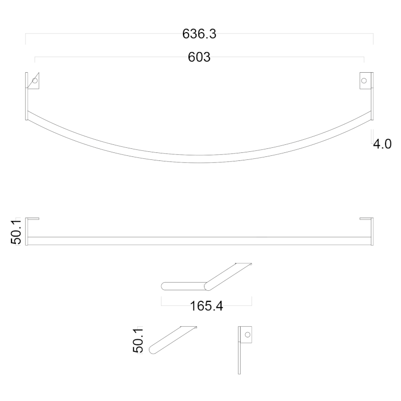 PURA čelní držák ručníků 82cm, chrom PAPR82