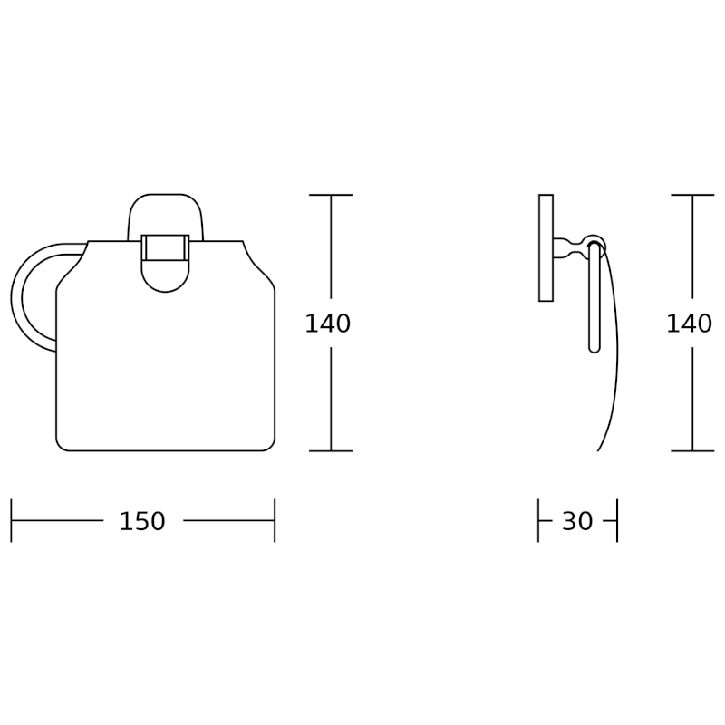 RUMBA držák toaletního papíru s krytem, chrom RB107