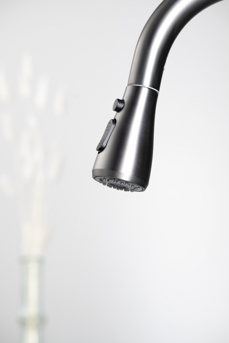 MIKELA stojánková dřezová baterie s výsuvnou sprškou, gun metal 1106-30GM