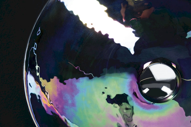 DECORA NERO MURANO skleněné umyvadlo na desku, průměr 41cm, černá YM1237