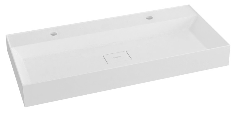 GODIVA dvojumyvadlo, litý mramor, 96x44cm, bílá GU096-2