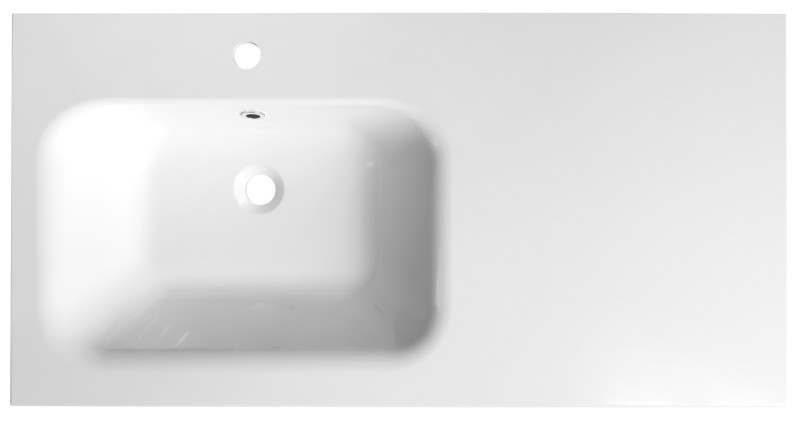 ARECA umyvadlo, litý mramor, 101x51,5cm, levé, bílá AC101L