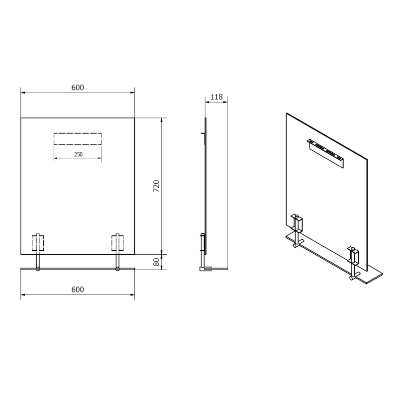 WEGA zrcadlo s policí 60x80cm 60092-6