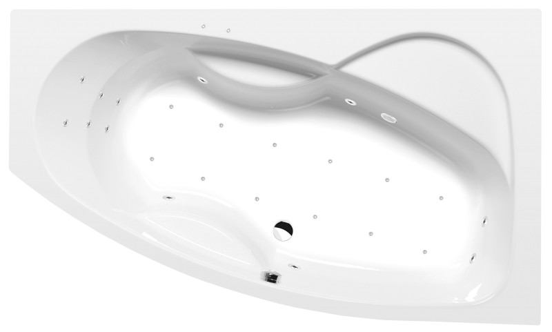 MAMBA R hydromasážní vana, 170x100x44cm, Attraction Hydro-Air, chrom 77111.4010