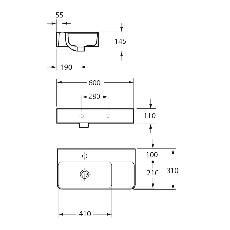 ISTIA keramické umyvadlo, 60x41cm, bílá AR6041