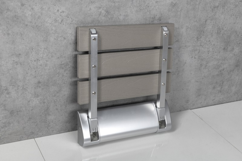 RAVO sklopné sedátko do sprchového koutu 32x32,5cm, WPC, šedá AE236GR