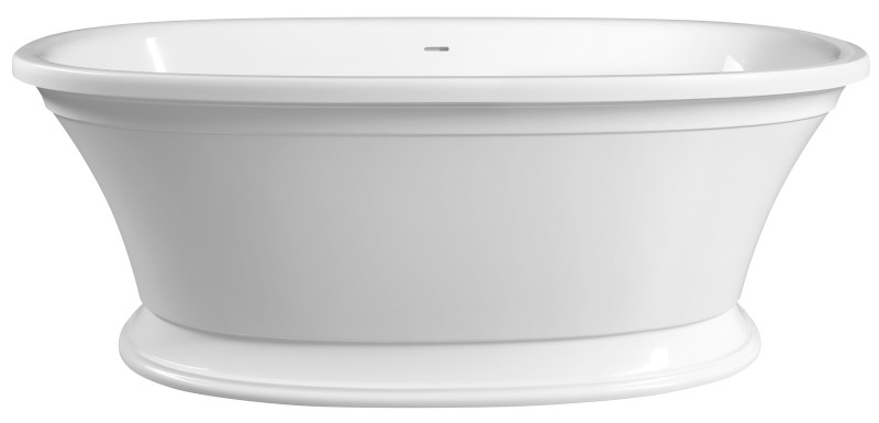 VELIA volně stojící vana litý mramor 167x83x62,5cm, bílá 92230