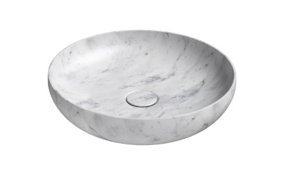 ALTACERAMICA keramické umyvadlo na desku, průměr 40cm, mramor/bílá mat AC30735