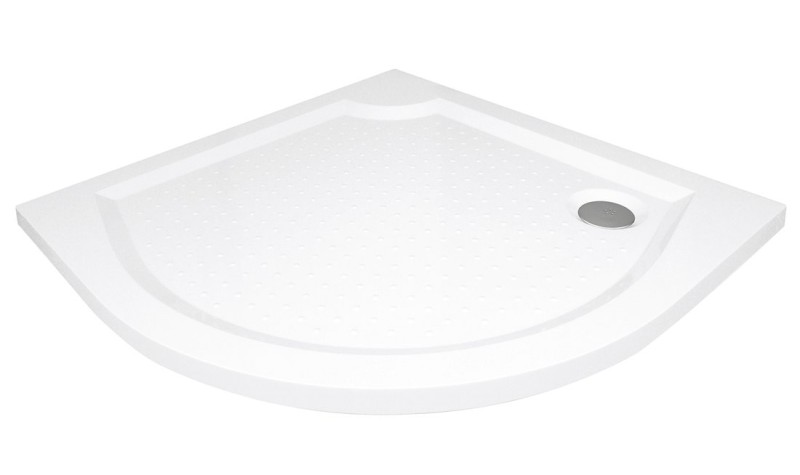 VIVA90 sprchová vanička z litého mramoru, čtvrtkruh, 90x90cm, R550, bílá GV559