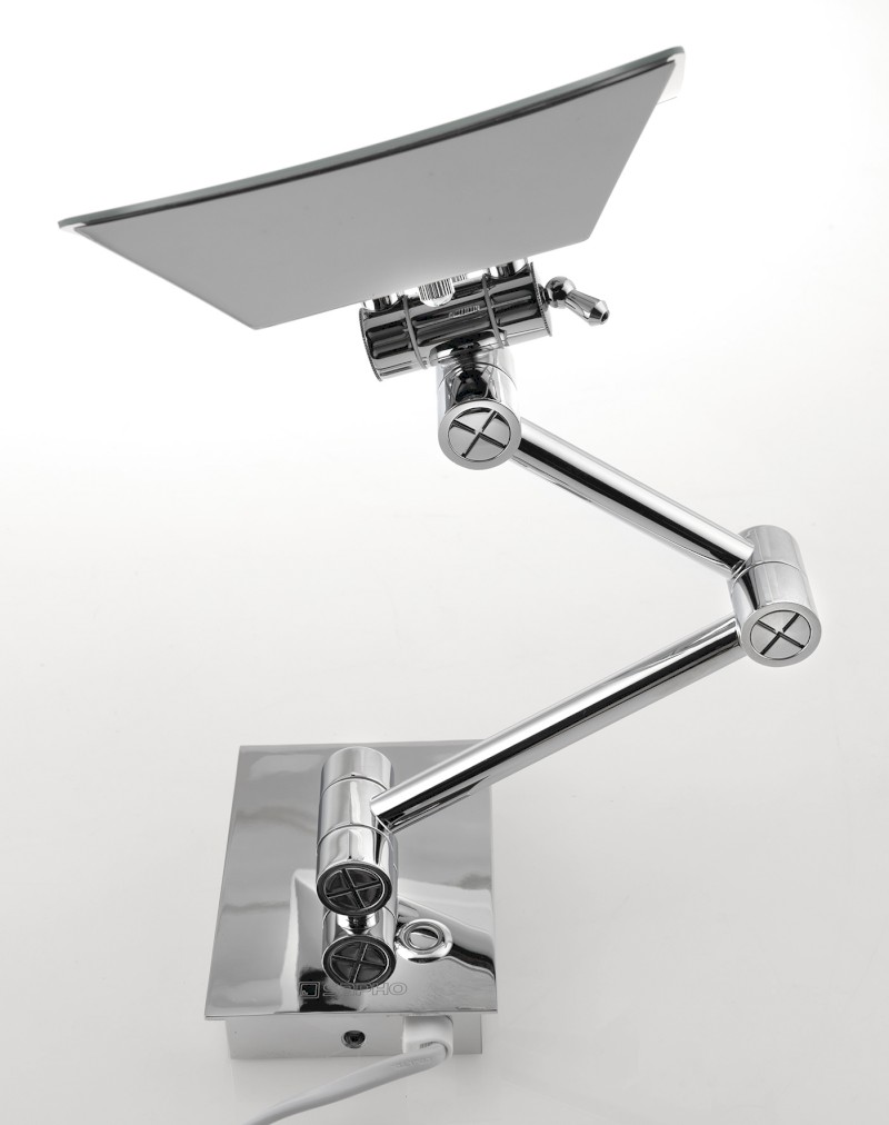 Kosmetické zrcátko závěsné LED, 160x240mm, chrom MW834