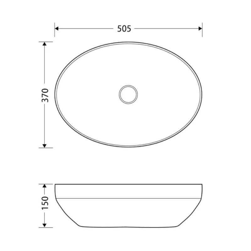 Keramické umyvadlo na desku 50,5x37 cm, bílá 50361