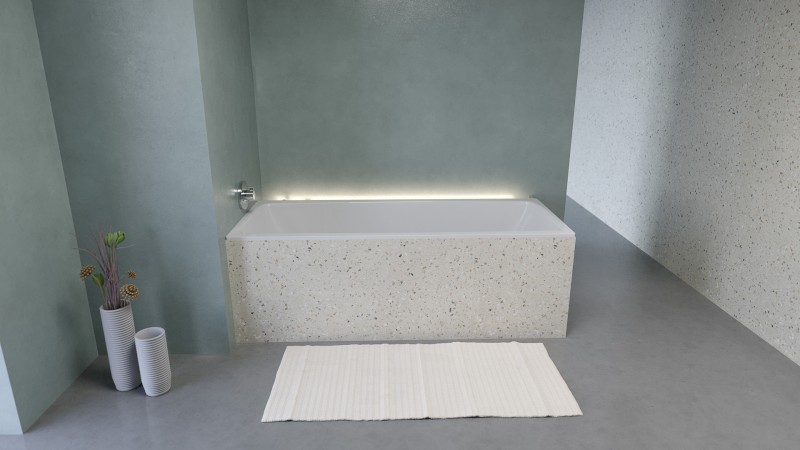 NIX nerezová vanová kapsa, 160cm, instalace do rohu 72461