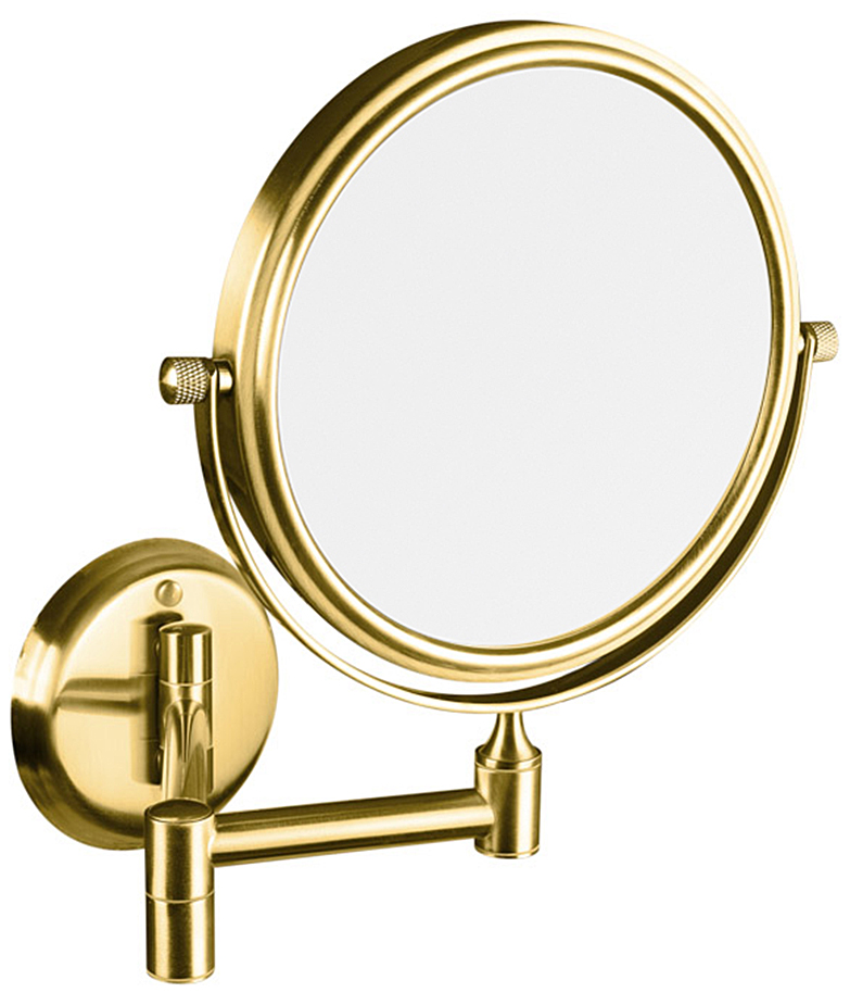 Kosmetické zrcátko závěsné, Ø 140mm, oboustranné, zlato XP012G