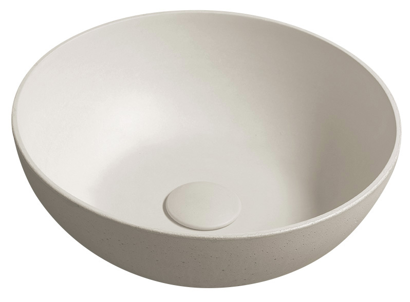 FORMIGO betonové umyvadlo na desku, Ø 39cm, písková mat FG314