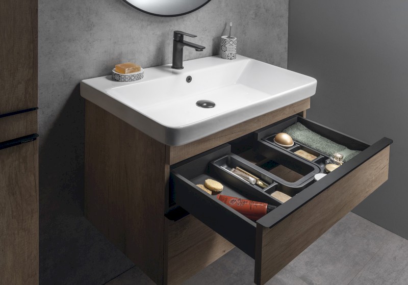 SITIA umyvadlová skříňka 75,6x50x44,2cm, 2xzásuvka, dub alabama SI080-2222