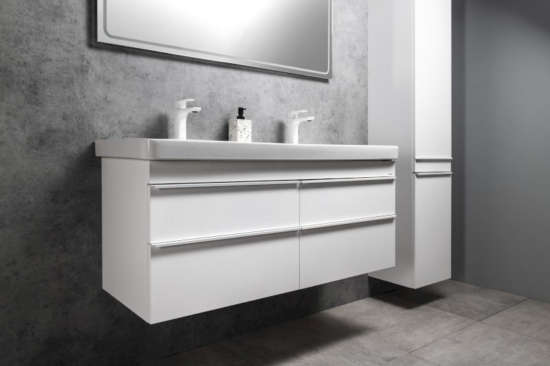 SITIA dvojumyvadlová skříňka 116x50x44,2cm, 4xzásuvka, bílá mat SI120-3131