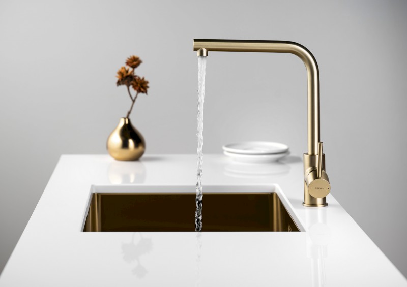 RONA stojánková dřezová baterie, zlato mat JK125GB