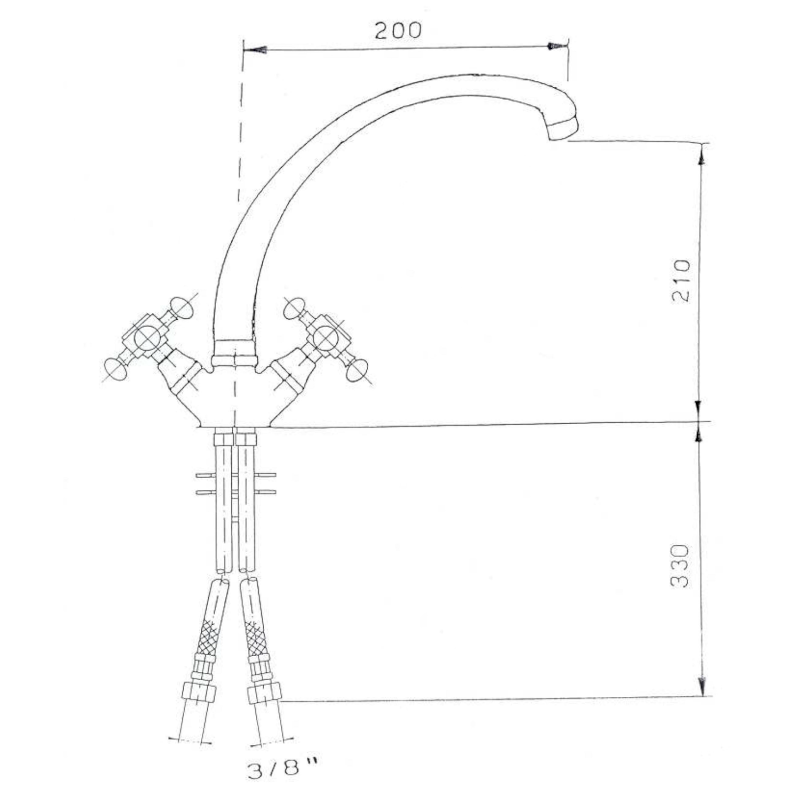 ANTEA stojánková dřezová baterie, výška 265mm, zlato 3115