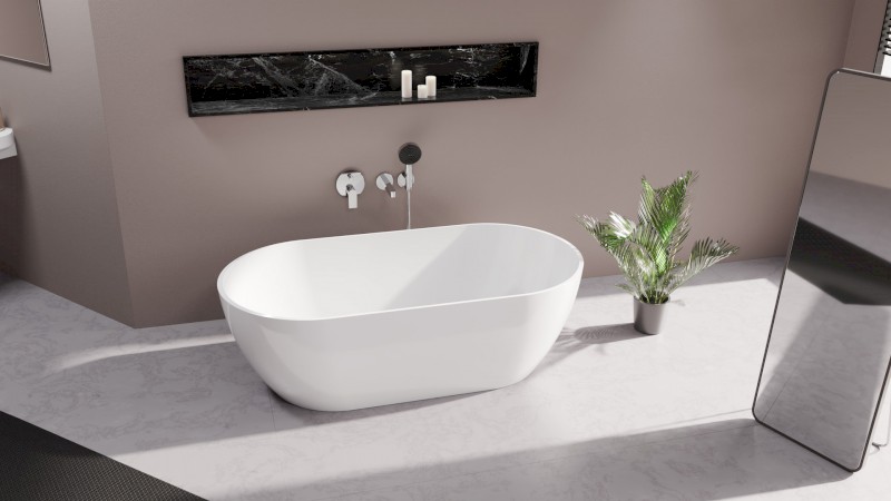 REDUTA volně stojící vana litý mramor 171x81x46cm, bílá 72842