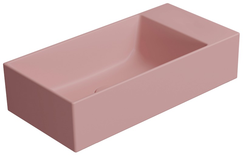 KUBE X keramické umývátko 50x25cm, bez otvoru, pravé/levé, blush mat 9486024