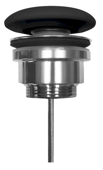 Umyvadlová výpust 5/4“, click-clack, velká zátka, 5-65mm, keramika, černá mat 923331