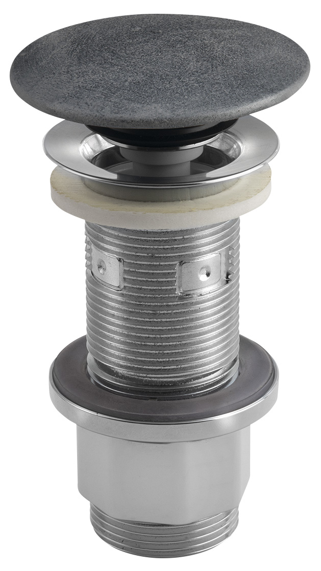 Umyvadlová výpust 5/4“, click-clack, betonová zátka, 10-80mm, stříbrná mat FG919