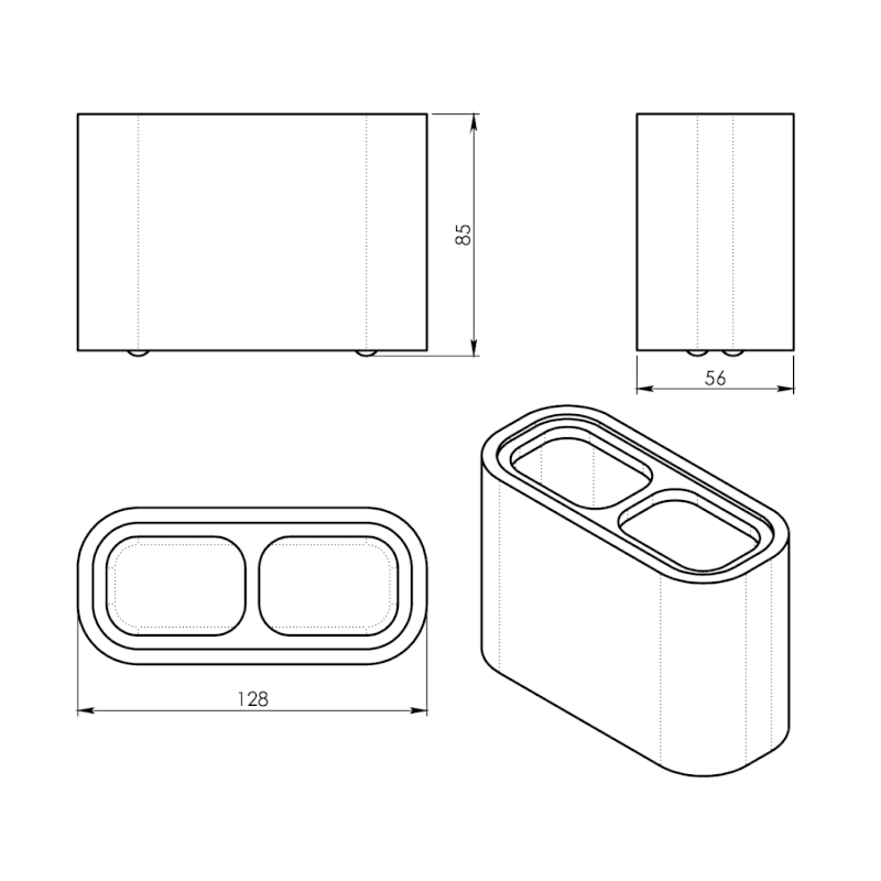 NINFEA sklenka na postavení, černá/bambus 139814
