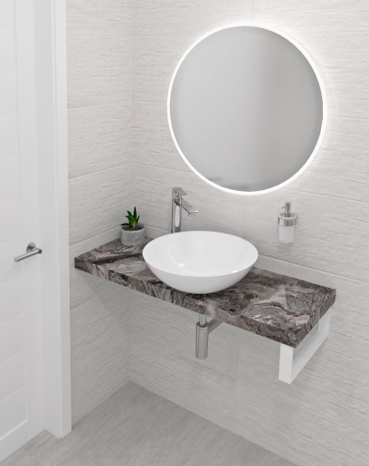 AVICE deska pod umyvadlo 240x36cm, tl.5cm, šedý kámen AV24610