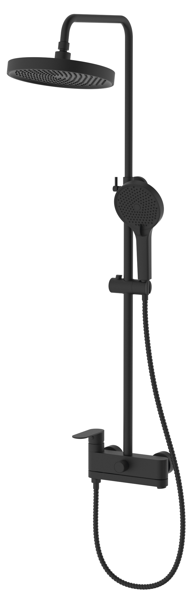 Sprchový sloup s pákovou baterií, otočné ramínko, černá mat CF139B