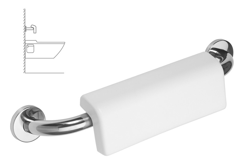 HANDICAP madlo se zádovou opěrkou, 500mm, nerez lesk XH575