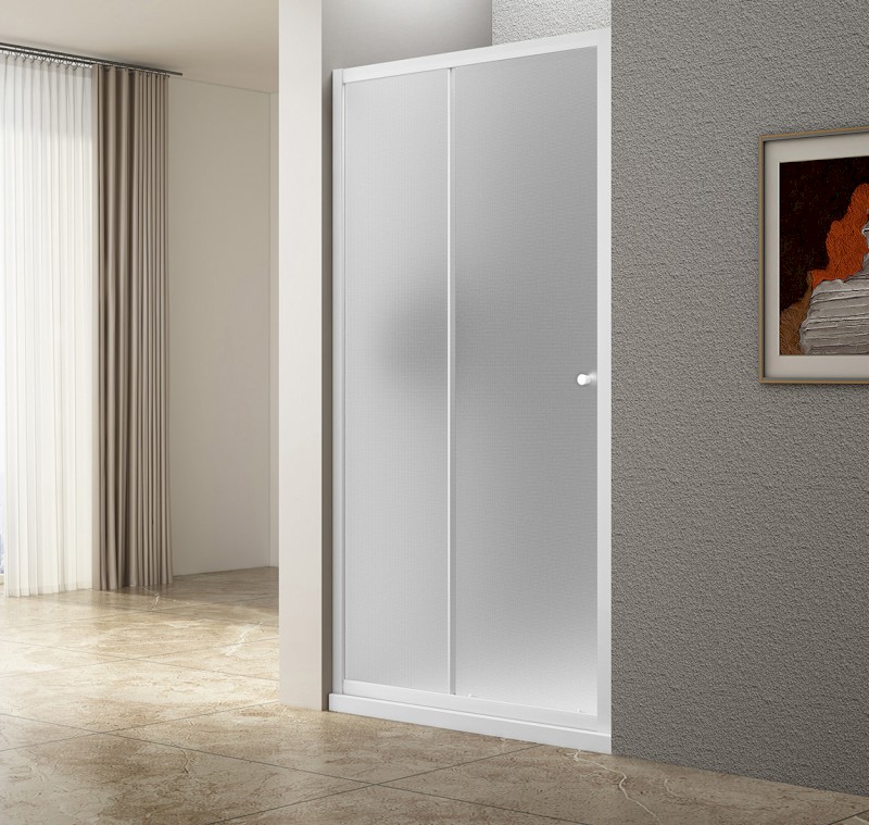 UGGA posuvné sprchové dveře 1200mm, sklo Brick, bílá AWS120